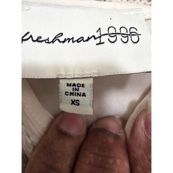 Freshman 1996 Crochet Knit Sleeveless Maxi Dress Tassel Tie Waist In Ivory Size - Picture 10 of 12